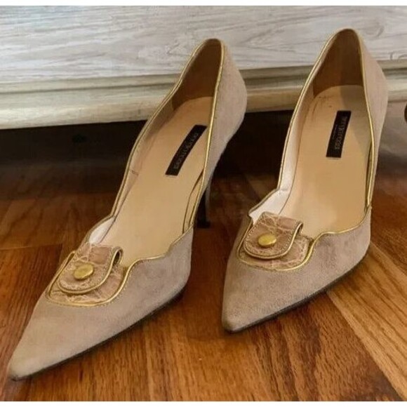 Sergio Rossi Shoes - Vintage Sergio Rossi Vero Cuoio Heels - Giraffe Print Leather Buckle